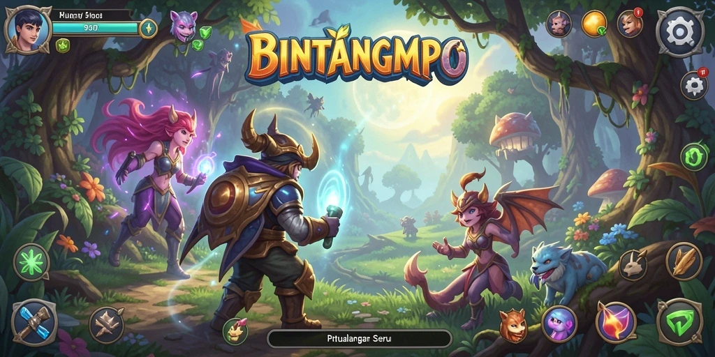 Screenshot gameplay menampilkan pertarungan epik dalam BINTANGMPO.
