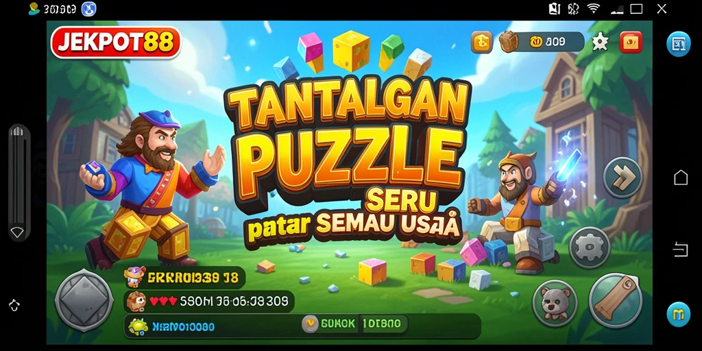 Tampilan gameplay seru dari JEKPOT88 yang penuh tantangan Puzzle.