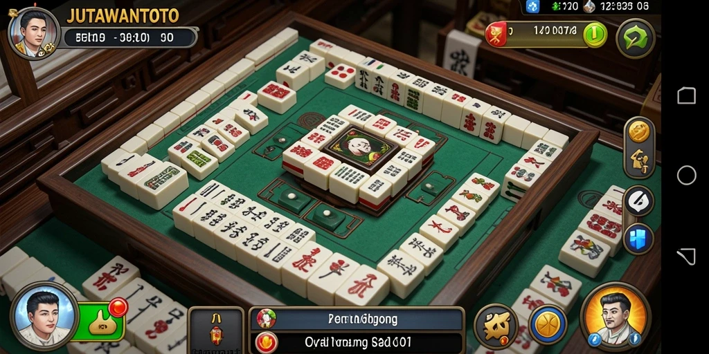 Tampilan gameplay Mahjong JUTAWANTOTO yang menarik dan menantang.