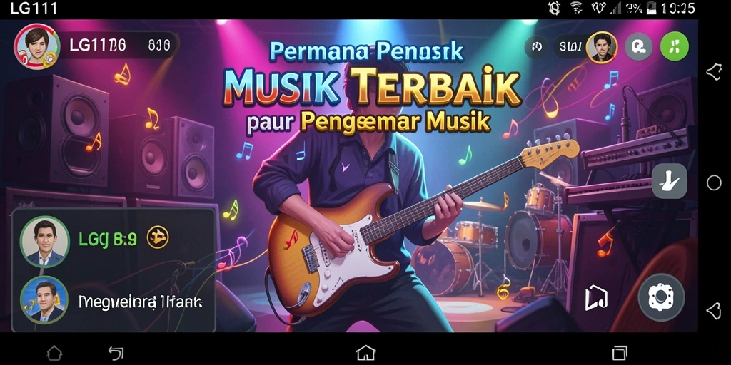 Screenshot gameplay LG111 menampilkan pemain yang aktif bermain musik.
