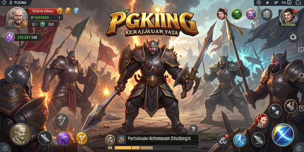 Screenshot PGKING menunjukkan gameplay seru dalam pertarungan Tower Defense.