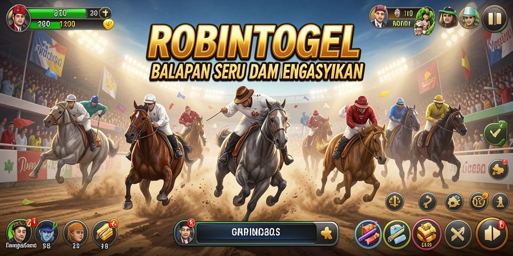 Tampilan mendebarkan gameplay balapan di ROBINTOGEL.